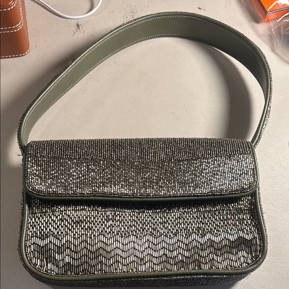 STAUD Tommy Beaded Bag - Moss Green
